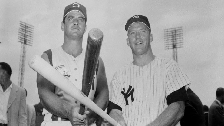 Mickey Mantle (der.), leyenada de los Yankees