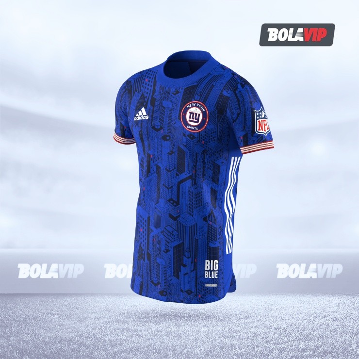 The Big Blue soccer jersey from the front.