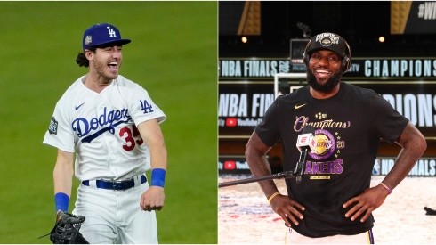 Cody Bellinger (left) is a big admirer of LeBron James (right). (Getty)