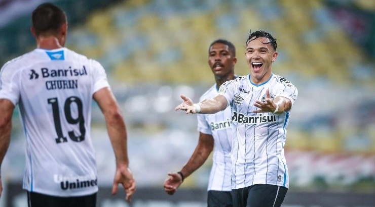 Jovem marcou mais um gol decisivo para o Tricolor - Foto: Lucas Uebel/Grêmio.