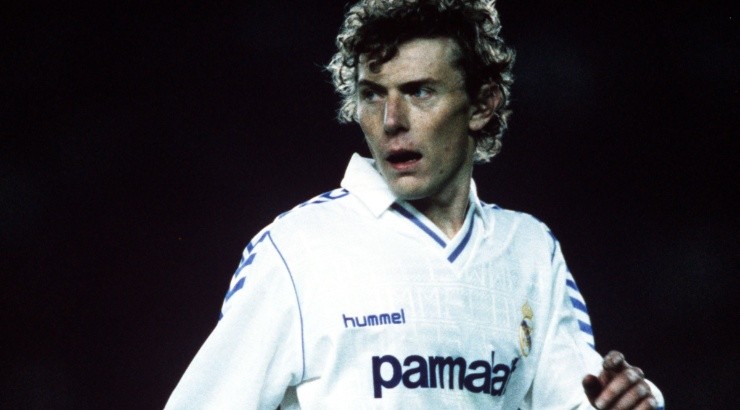 Emilio Butragueño in European Cup Semi-Final vs AC Milan. (Getty Images)