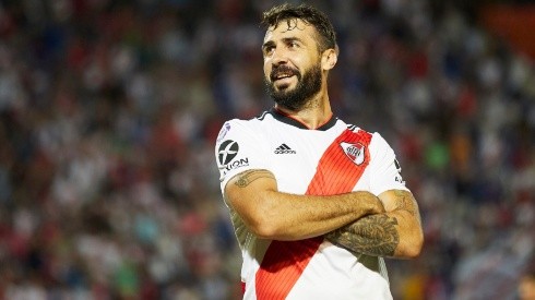 River Plate's Lucas Pratto celebrates after scoring a goal (Getty).