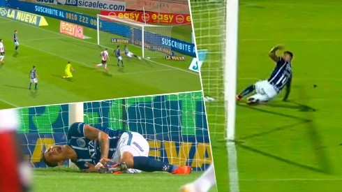 Herrera quiso sacarle el gol a Pratto, se estrelló contra el palo y tuvo que ser reemplazado