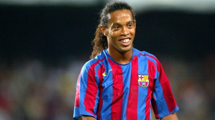 Ronaldinho of Barcelona is seen during a game. (Getty)
