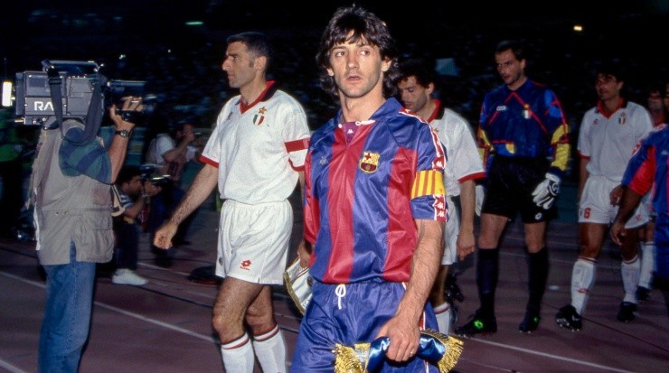 Jose Maria Bakero of Barcelona during the Champions League finale match between AC Milan and Barcelona. (Getty)