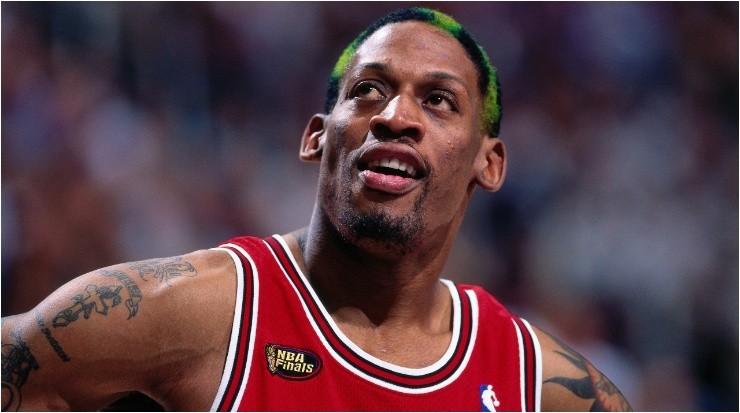 Rodman played for the Pistons, Spurs, Bulls, Lakers, and Mavericks. (Getty)