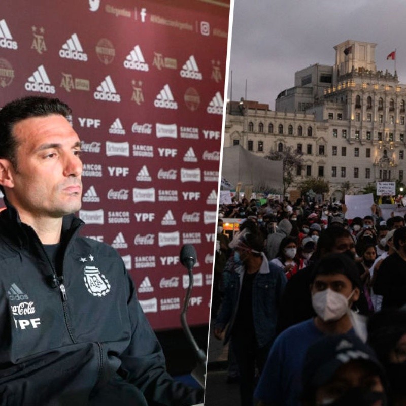 En conferencia de prensa, Scaloni le mandó fuerzas al pueblo peruano