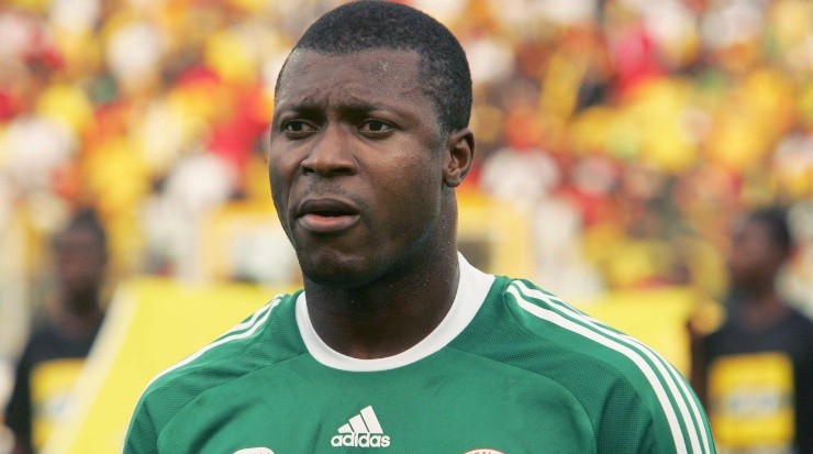 Yakubu Ayegbeni is seen during the quarter-final AFCON match between Ghana and Nigeria. (Getty)