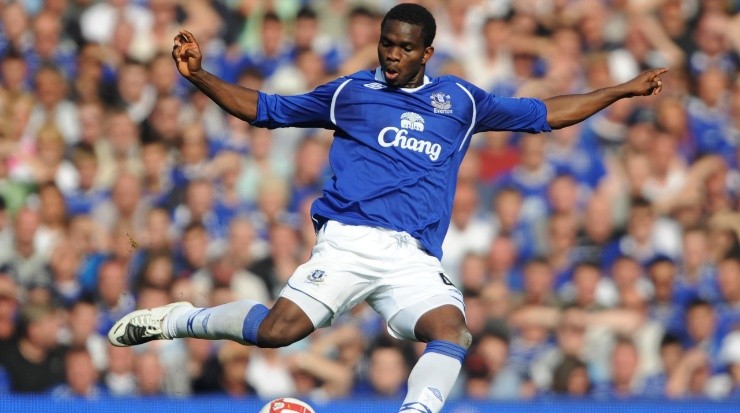 Joseph Yobo of Everton vs Liverpool. (Getty)