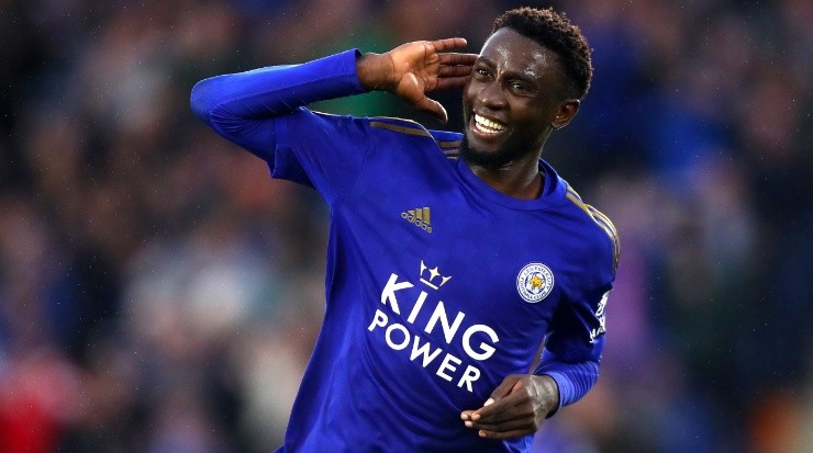 Wilfred Ndidi of Leicester celebrates scoring vs Newcastle United. (Getty)