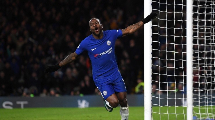Victor Moses of Chelsea scores his sides second goal during the Premier League match between Chelsea and West Bromwich. (Getty)