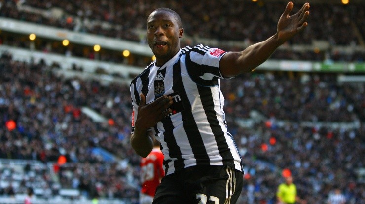 Shola Ameobi of Newcastle celebrates after scoring a goal. (Getty)