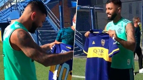 Video: a Gabigol le regalaron la camiseta de Boca y enloqueció todo Twitter