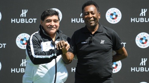 Diego Maradona and Pelé. (Getty)
