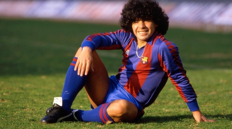 Un Diego muy joven en su época en el Barcelona (Getty Images)