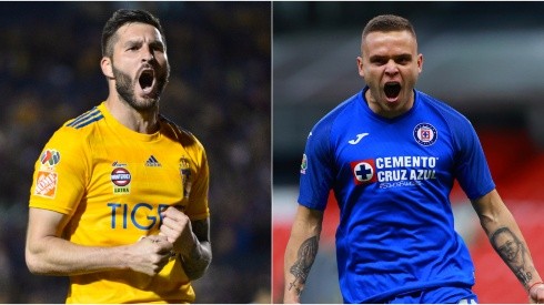 Andre-Pierre Gignac of Tigres (left) and Jonathan Rodríguez of Cruz Azul (Getty).