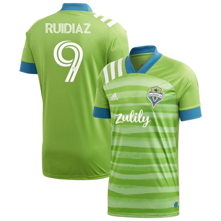 Camiseta de Raúl Ruidíaz de Seattle Sounders (mlsstore.com).
