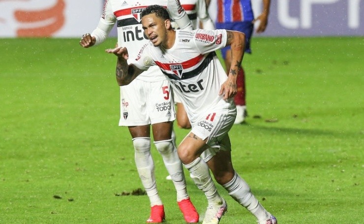 Luciano marcou contra o Bahia em sua estreia no São Paulo.