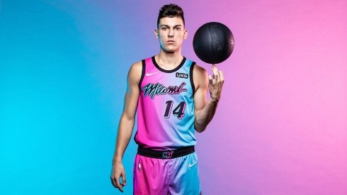 Tyler Herro rocking the 'Viceversa' Heat jersey. (@MiamiHEAT)