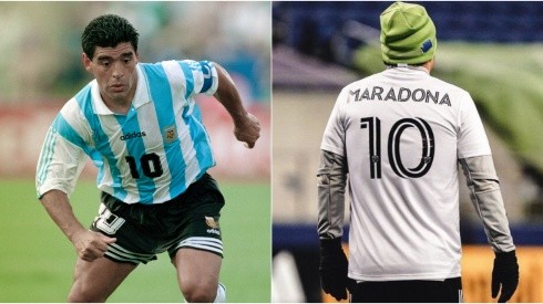 Diego Maradona y Nicolás Lodeiro (Getty Images y @MLS)