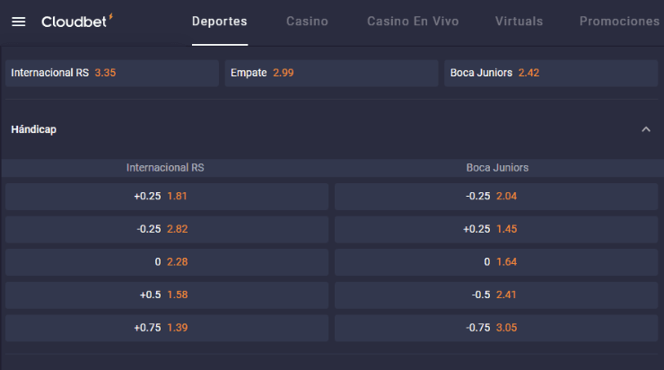 Junto a Cloudbet podés apostar con bitcoin para obtener las mejores cuotas, en especial para Boca Juniors ante Inter de Porto Alegre en la Copa Libertadores. | Foto: CloudBet.