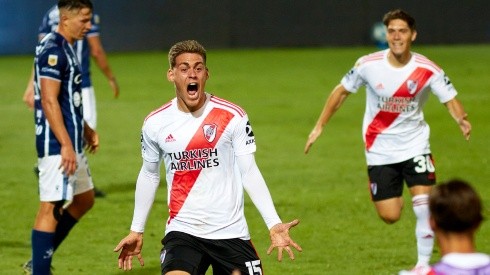 Federico Girotti of River Plate celebrates after scoring against Godoy Cruz (Getty).