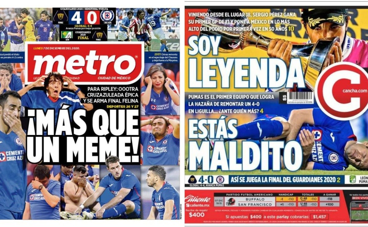 Cruz Azul: las portadas de los principales medios deportivos de México tras  la dura eliminación ante Pumas UNAM por la Liguilla | Liga MX