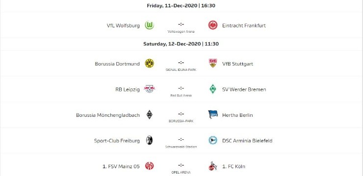 Bundesliga 2020-2021 Matchday 11