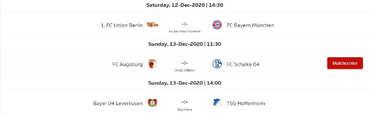 Bundesliga 2020-2021 Matchday 11