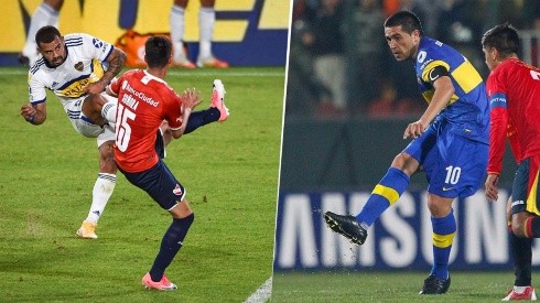 Edwin Cardona y Juan Román Riquelme.