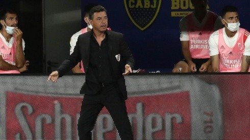 Marcelo Gallardo en el encuentro ante Boca.