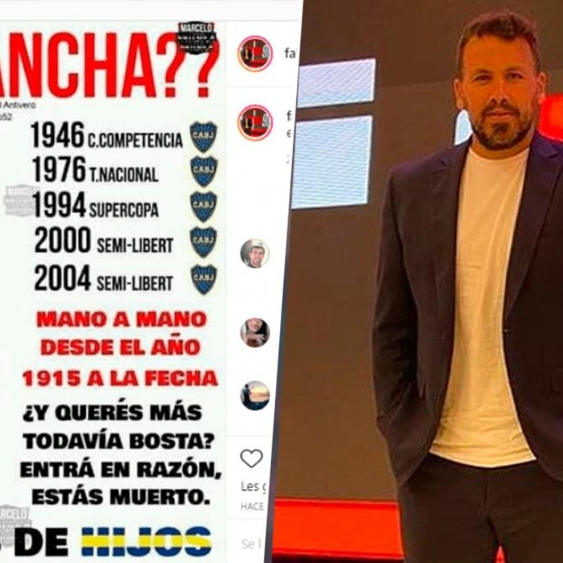 Los posteos picantes contra Boca que Fabbiani publicó y después borró