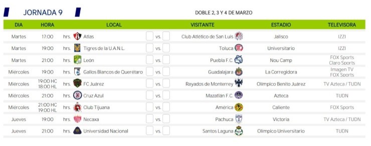 Liga MX 2021 Matchday 9. (ligamx.net)