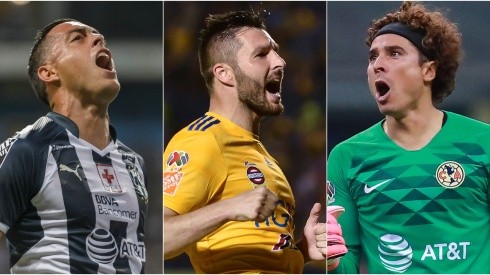 Rogelio Funes Mori, André-Pierre Gignac y Guillermo Ochoa