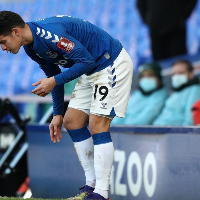 James y Yerry Mina terminaron con la cara rota tras el partido con Everton