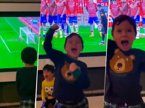 Morimos de amor: así festejaron los hijos de Messi el golazo de tiro libre