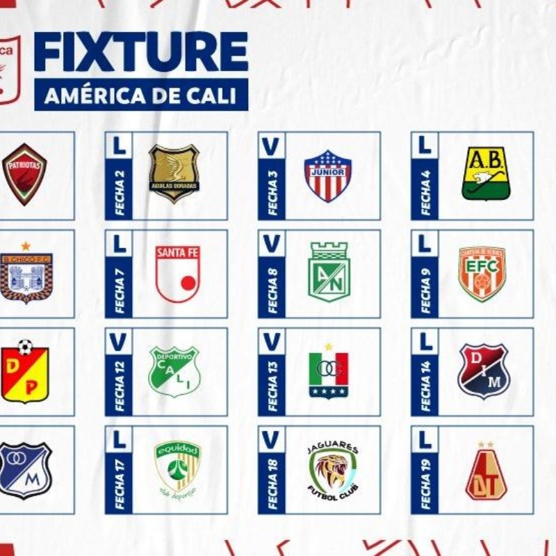 Listo el fixture de América de Cali para la Liga BetPlay Dimayor 2021-l