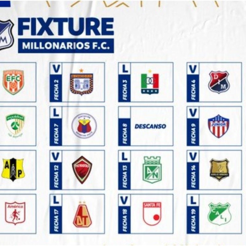 Ya se conoce el calendario de Millonarios en la Liga BetPlay Dimayor 2021-l