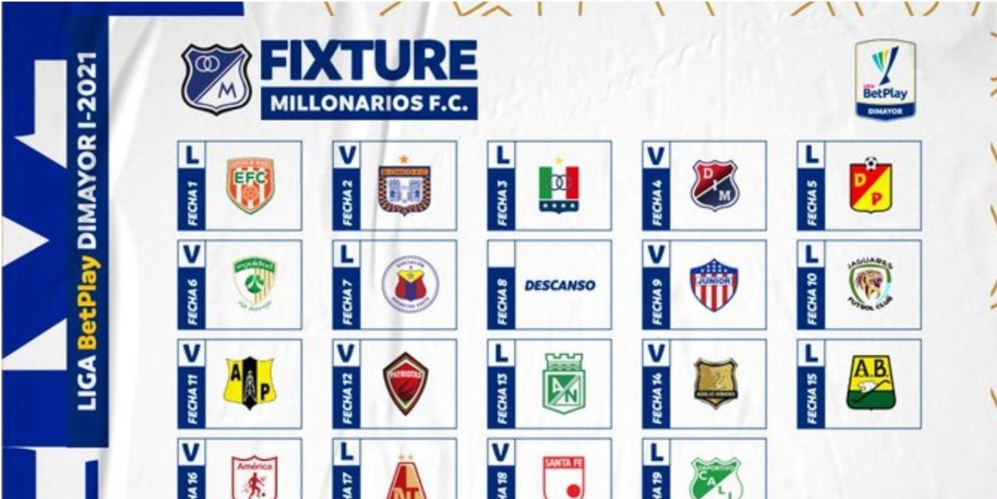 Ya se conoce el calendario de Millonarios en la Liga BetPlay Dimayor
