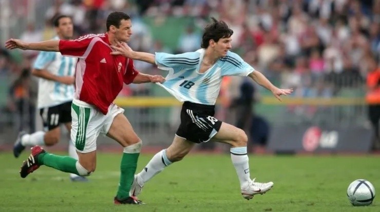 El debut de Messi con la Selección Argentina fue contra Hungría (Getty Images)