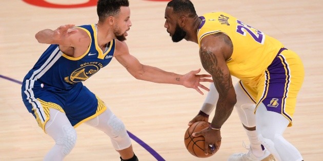 NBA Golden State Warriors vs. Los Angeles Lakers, Victoria de Curry, so LeBron