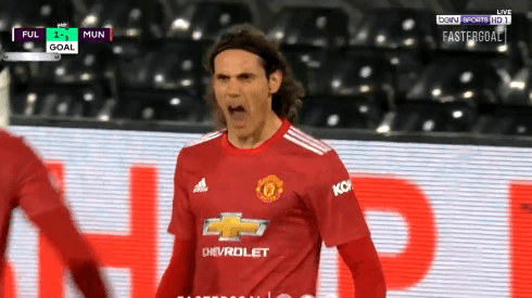 Video: Cavani aprovechó un rebote y metió el empate del United