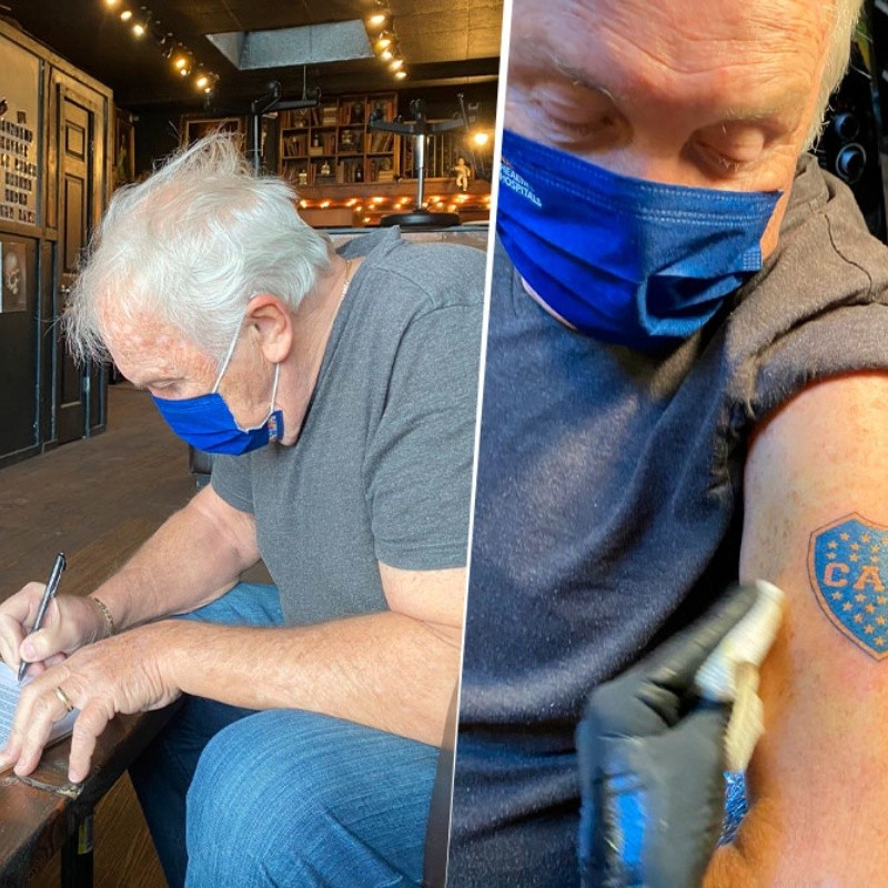 A los 79 años, un abuelo se tatuó por primera vez: se hizo el escudo de Boca