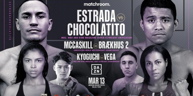 El Gallo Estrada vs.  Chocolatito González March 13th, in Dallas, AMB and CMB World Titles |  Boxeo