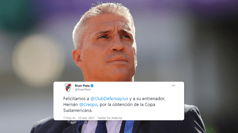 El tuit de River para Crespo tras ser campeón con Defensa y Justicia
