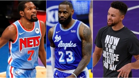 NBA, Kevin Durant, LeBron James y Stephen Curry