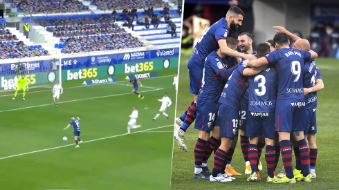 Video: Javi Galán hizo un gol de otro partido para que Huesca le gane al Madrid