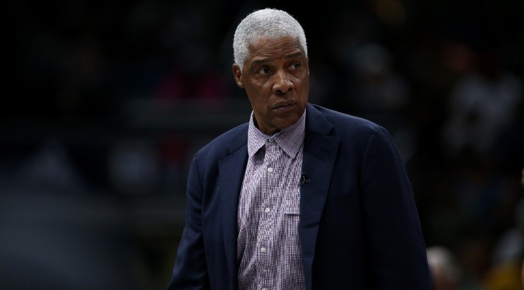 Tri State head coach Julius Erving watches the action against the Ball Hogs. (Getty)