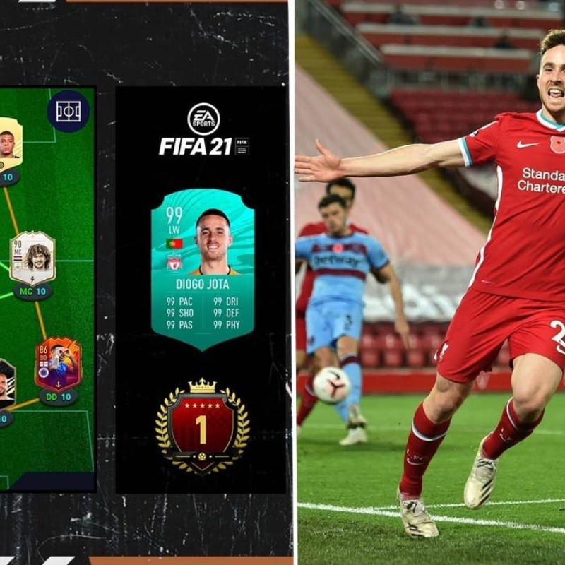 También la rompe en la play: delantero del Liverpool queda Top 1 en FUT Champions