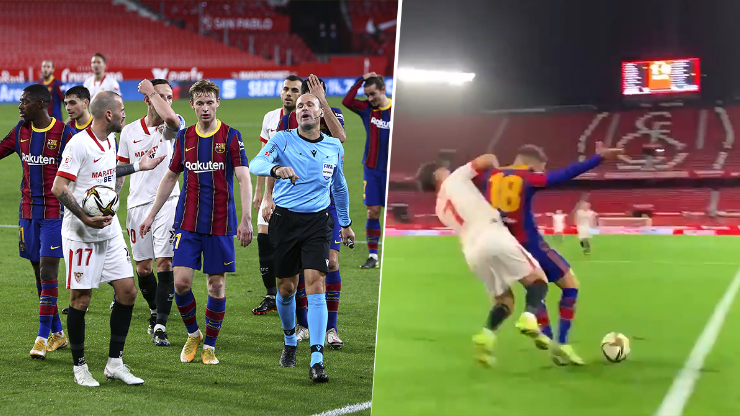 Sigue la polémica: el video del Barcelona que comprobaría el penal de Suso a Jordi Alba